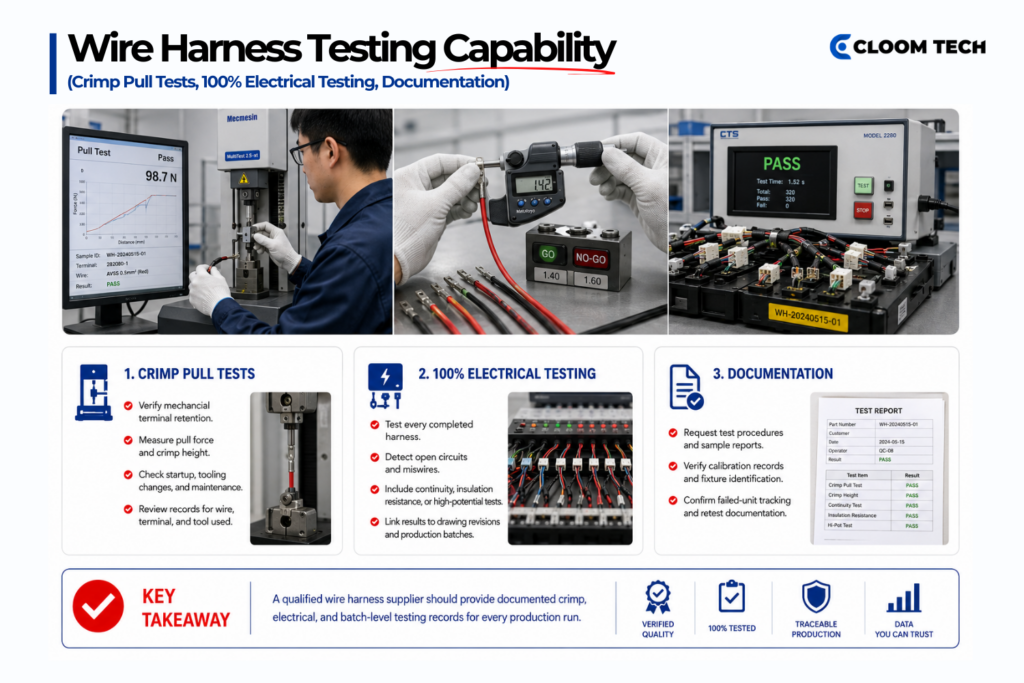 testing capability crimp pull tests 100 electrical testing documentation