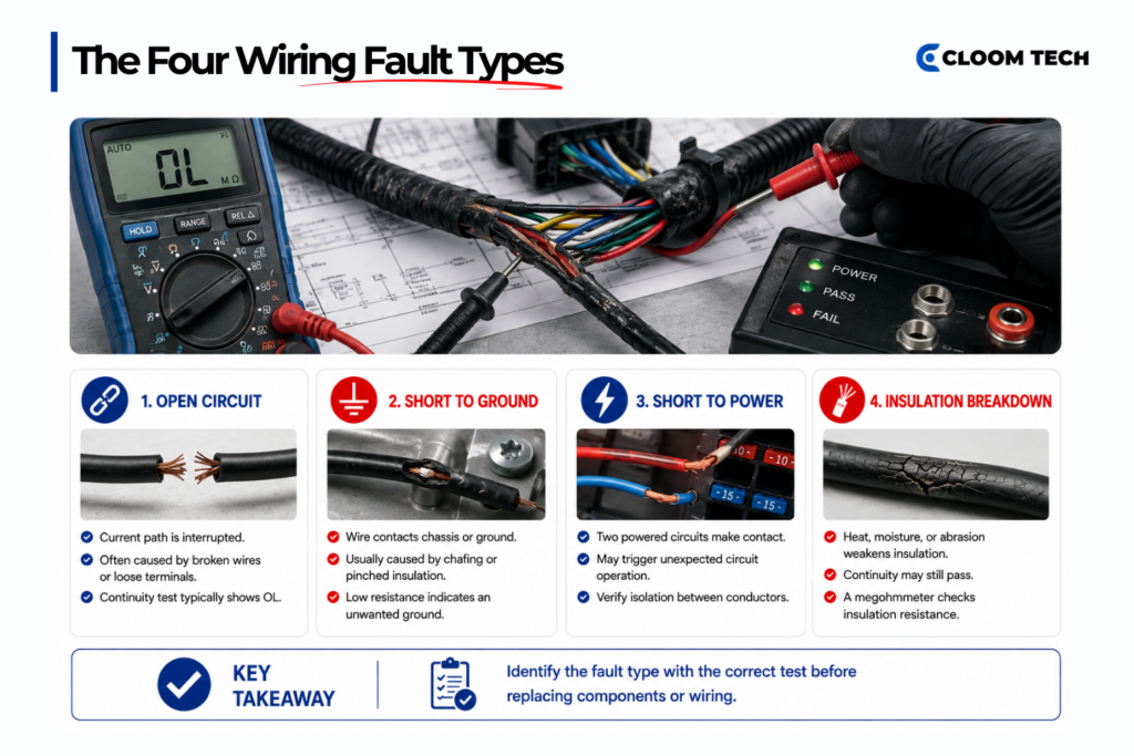 the four wiring fault types