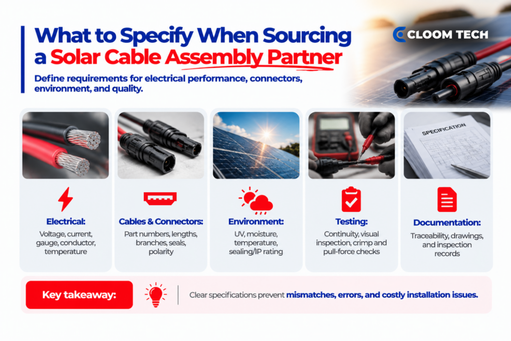 what to specify when sourcing a solar cable assembly partner