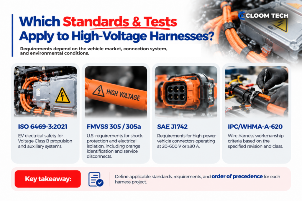 which standards and tests apply to high voltage harnesses